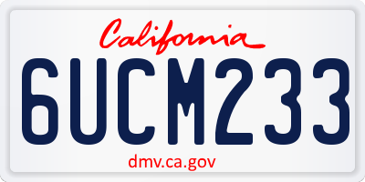 CA license plate 6UCM233