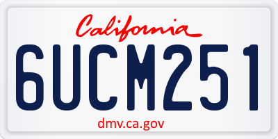 CA license plate 6UCM251