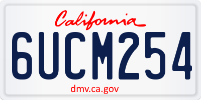 CA license plate 6UCM254