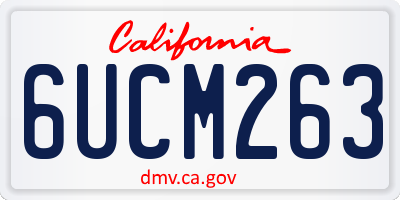 CA license plate 6UCM263