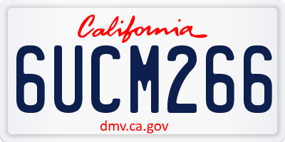 CA license plate 6UCM266