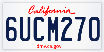 CA license plate 6UCM270