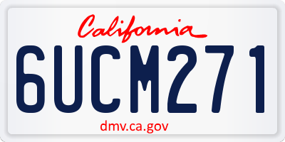 CA license plate 6UCM271