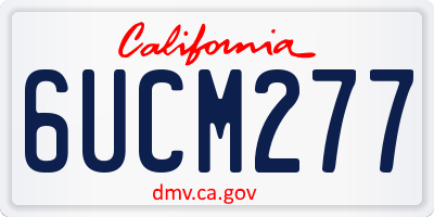 CA license plate 6UCM277