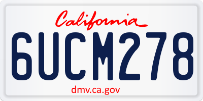 CA license plate 6UCM278