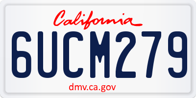 CA license plate 6UCM279