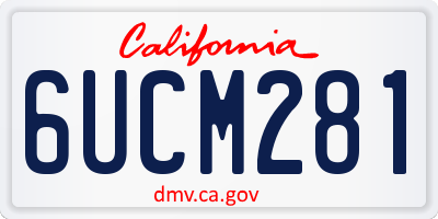 CA license plate 6UCM281