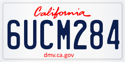 CA license plate 6UCM284