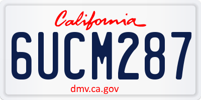 CA license plate 6UCM287