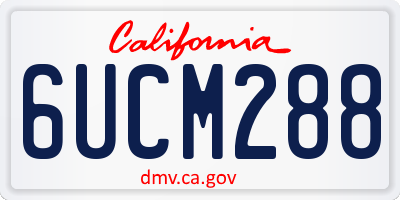 CA license plate 6UCM288