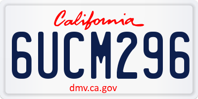 CA license plate 6UCM296