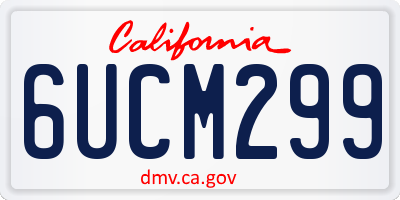 CA license plate 6UCM299