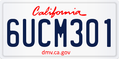 CA license plate 6UCM301