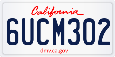 CA license plate 6UCM302