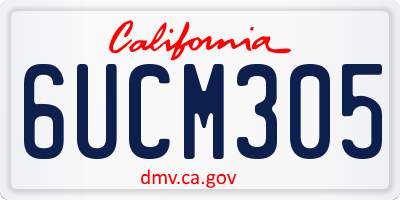 CA license plate 6UCM305