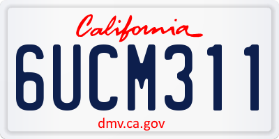 CA license plate 6UCM311