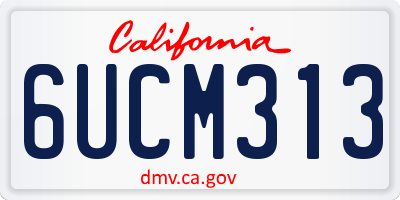 CA license plate 6UCM313