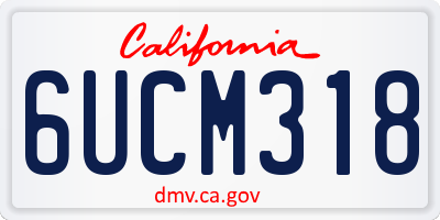 CA license plate 6UCM318