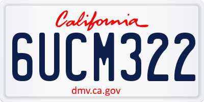CA license plate 6UCM322