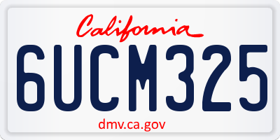 CA license plate 6UCM325