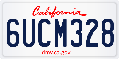 CA license plate 6UCM328
