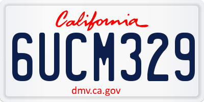 CA license plate 6UCM329