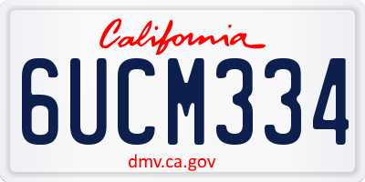 CA license plate 6UCM334