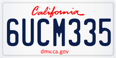CA license plate 6UCM335