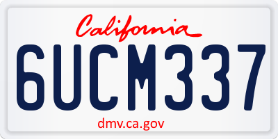 CA license plate 6UCM337