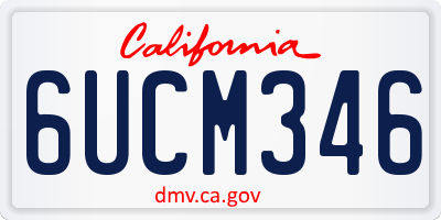 CA license plate 6UCM346