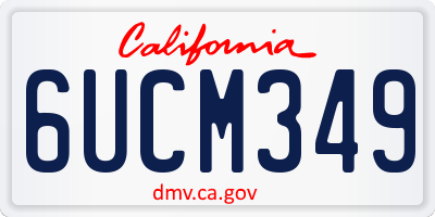 CA license plate 6UCM349
