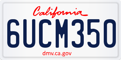 CA license plate 6UCM350