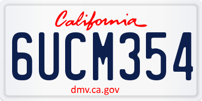 CA license plate 6UCM354
