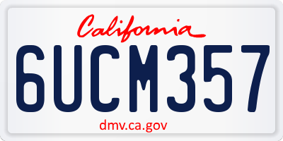 CA license plate 6UCM357