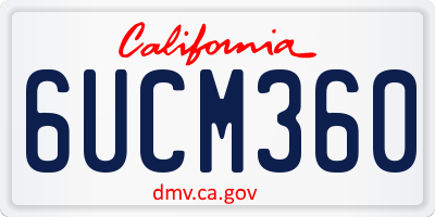 CA license plate 6UCM360