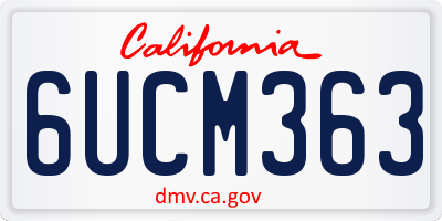 CA license plate 6UCM363