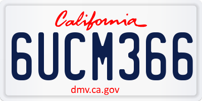 CA license plate 6UCM366