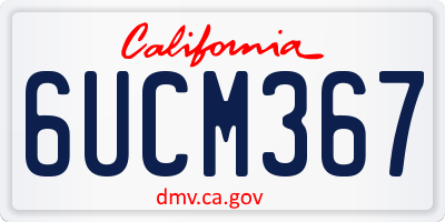 CA license plate 6UCM367