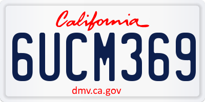 CA license plate 6UCM369