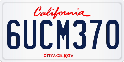 CA license plate 6UCM370