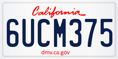 CA license plate 6UCM375