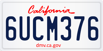 CA license plate 6UCM376