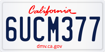 CA license plate 6UCM377
