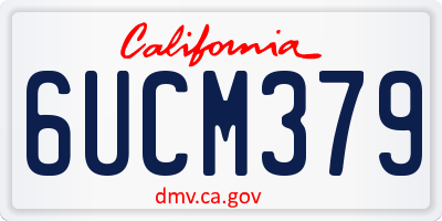 CA license plate 6UCM379