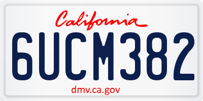 CA license plate 6UCM382