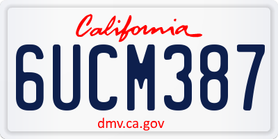 CA license plate 6UCM387