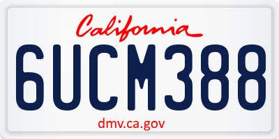 CA license plate 6UCM388