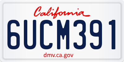 CA license plate 6UCM391