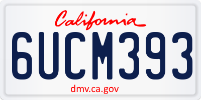 CA license plate 6UCM393