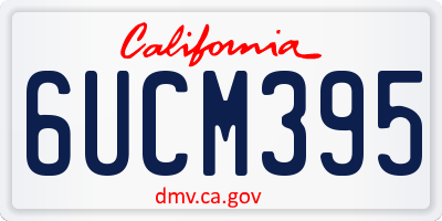 CA license plate 6UCM395